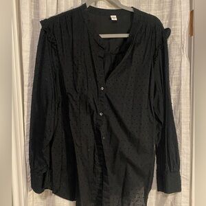 Old navy black button down with ruffles